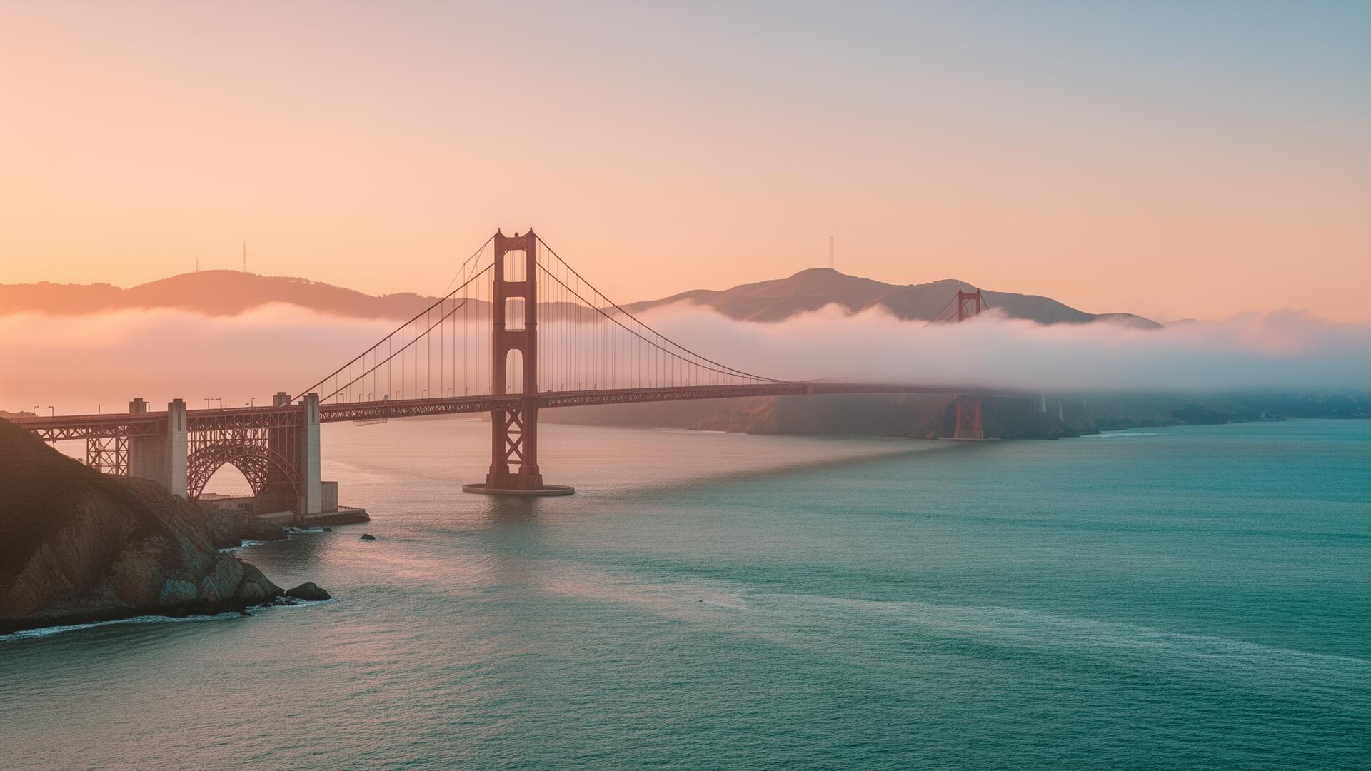 The Golden Gate Bridge at dawn